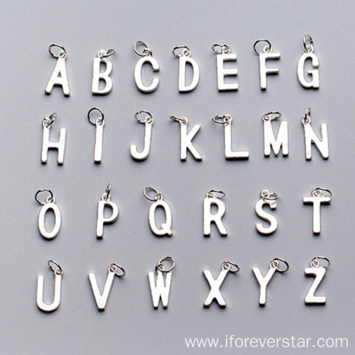 Sterling Silver Pendant Setting Letters A-Z Alphabet Pendant
